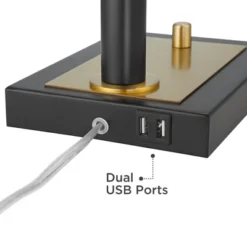 Possini Euro Design Possini Euro Hayven Desk Lamp With Dual USB Ports In Warm Gold With Black -Adesso Shop GUEST ce83f871 ecd6 4a32 8115 a311a0890f58