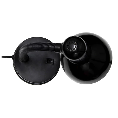 14.25" Traditional Fundamental Metal Desk Task Lamp And Bowl Shaped Shade With Flexi Gooseneck Black - Creekwood Home 4 14.25" Traditional Fundamental Metal Desk Task Lamp And Bowl Shaped Shade With Flexi Gooseneck Black - Creekwood Home - Image 4