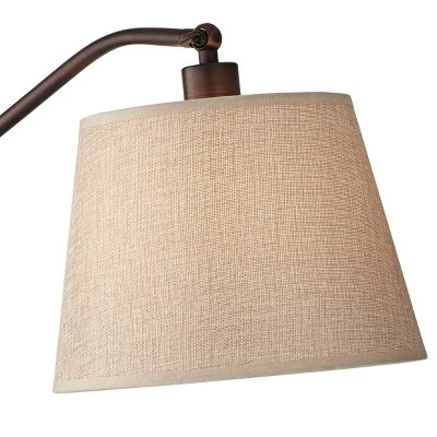 Regency Hill Downbridge Style Desk Table Lamp Adjustable Height 30.5" Tall Bronze Metal Tan Linen Look Shade For Living Room Bedroom Office 2 Regency Hill Downbridge Style Desk Table Lamp Adjustable Height 30.5" Tall Bronze Metal Tan Linen Look Shade For Living Room Bedroom Office - Image 2