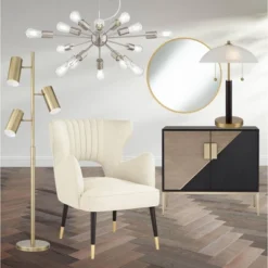 360 Lighting Mid Century Modern Desk Lamp 19 1/2" High Brown Wood White Frosted Glass Dome Shade For Bedroom Living Room Office -Adesso Shop GUEST cf6aa706 465c 44ef 9f57 04a8d351994d