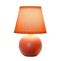 8.66" Petite Ceramic Orb Base Bedside Table Desk Lamp With Matching Tapered Drum Fabric Shade Orange - Creekwood Home -Adesso Shop GUEST cff403f4 ae3e 44d3 a4de d59df167cd9b