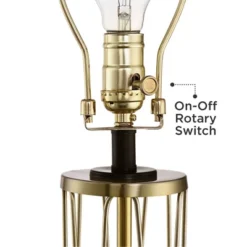 360 Lighting Nathan Modern Table Lamps 25 1/2" High Set Of 2 Gold Metal With USB Charging Ports White Drum Shade For Bedroom Living Room Home Desk -Adesso Shop GUEST d0ab47d9 9423 4dea a417 4eb7961b154a