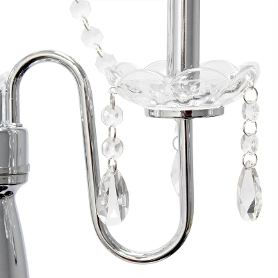 Trendy Romantic Sheer Shade Floor Lamp With Hanging Crystals Black - Elegant Designs 4 Trendy Romantic Sheer Shade Floor Lamp With Hanging Crystals Black - Elegant Designs - Image 4