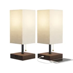 Small Table Lamp Set With Wood Base – Set Of 2 Modern Rectangle Lights With LED Bulb IncludeDecor Living Room, Bedroom, Or Home Office By Lavish Home 11 Small Table Lamp Set With Wood Base – Set Of 2 Modern Rectangle Lights With LED Bulb IncludeDecor Living Room, Bedroom, Or Home Office By Lavish Home -Adesso Shop GUEST d136bd32 0a4a 4d61 9b50 01ff40f4c9c4