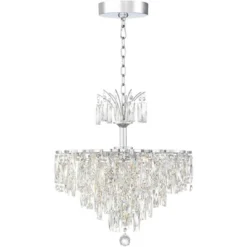 Vienna Full Spectrum Villette Chrome Chandelier 27 1/2" Wide Modern Cascade Crystal 6-Light LED Fixture For Dining Room Foyer Kitchen Island Entryway -Adesso Shop GUEST d14fcfbd 30c1 40c3 a053 139699901da9