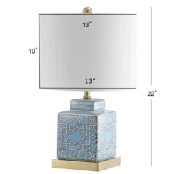 22" Ceramic/Metal Catherine Ginger Jar Table Lamp (Includes LED Light Bulb) Blue - JONATHAN Y -Adesso Shop GUEST d1972eb0 7950 45a1 90fa 433fc4ce8376