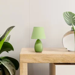 9.45" Petite Ceramic Oblong Bedside Table Desk Lamp With Matching Tapered Drum Shade Green - Creekwood Home -Adesso Shop GUEST d370cfe4 7df3 4d3c b5a8 4dd68fce6eec