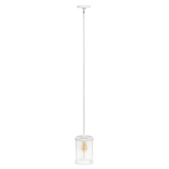 1-Light 9.25" Modern Farmhouse Adjustable Hanging Cylindrical Clear Glass Pendant Fixture With Metal Accent - Lalia Home -Adesso Shop GUEST d45ec958 e981 4817 8626 a6d4a154275c