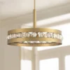 Stiffel Artyom Warm Gold Ring Pendant Chandelier 21 1/2" Wide Modern Clear Crystal Balls 4-Light Fixture For Dining Room House Foyer Kitchen Island
