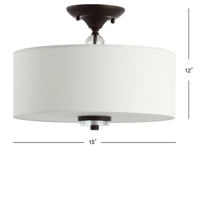 15" Metal/Crystal Marc Semi Flush Mount (Includes Energy Efficient Light Bulb) - JONATHAN Y 3 15" Metal/Crystal Marc Semi Flush Mount (Includes Energy Efficient Light Bulb) - JONATHAN Y - Image 3