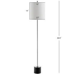 60.5" Marble/Metal Levitt Floor Lamp (Includes LED Light Bulb) Silver - JONATHAN Y -Adesso Shop GUEST d4ec62f1 a258 4940 a5b1 d80595b55e28