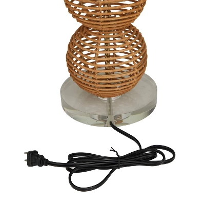 Bohemian Wicker Table Lamp Brown - Olivia & May 5 Bohemian Wicker Table Lamp Brown - Olivia & May - Image 5