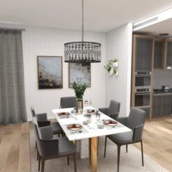 Metal Crystal Embellishments 6 Light Chandelier With Link Style Chain Black - Olivia & May 26 Metal Crystal Embellishments 6 Light Chandelier With Link Style Chain Black - Olivia & May -Adesso Shop GUEST d57f2060 4e60 4e5a bc33 fa646b598e51