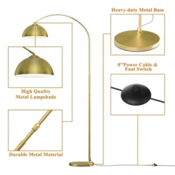 Frate Arc Floor Lamp For Reading Working, 90°Rotatable Metal Shade, 2 Colors Lampshades, Height Adjustable, 71 Inch(Bulb Not Included)-The Pop Home -Adesso Shop GUEST d5a225de 678d 429e b2ab 0afc2589da69