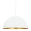 24" 1-Light Rafaelino Bowl Pendant With Shade White/Gold - EGLO