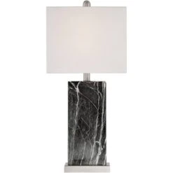 360 Lighting Connie Modern Table Lamps Set Of 2 25" High Black Faux Marble With USB Charging Ports White Rectangular Shade For Living Room House Desk 14 360 Lighting Connie Modern Table Lamps Set Of 2 25" High Black Faux Marble With USB Charging Ports White Rectangular Shade For Living Room House Desk -Adesso Shop GUEST d65ccb1a 0e4c 4d8b 9773 5f7676ddddc4