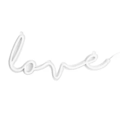 Amped Co 16 X 8 Inches Love LED Wall Decor Sign Indoor Room Decor Sign, White