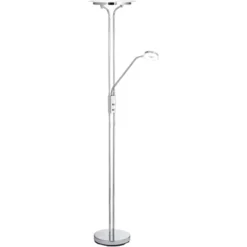 360 Lighting Perseus Modern Torchiere Floor Lamp With Reading Light 71 3/4" Tall Chrome Silver Metal LED Adjustable For Living Room Bedroom House Home -Adesso Shop GUEST d832cf0e cd0d 40b3 84d0 2dc112d78db4