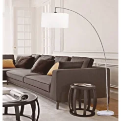 86" Bella Arc Floor Lamp With Marble Base - Ore International -Adesso Shop GUEST d8f0a447 0d3e 4030 9018 4b3ae523f385