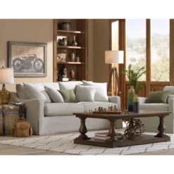 Possini Euro Design Surveyor Modern Tripod Floor Lamp 57 1/2" Tall Cherry Wood Adjustable Beige Linen Drum Shade For Living Room Bedroom Office House -Adesso Shop GUEST da00d0ca 6c98 422c 8df1 0cc7c87af243