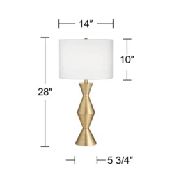 360 Lighting Elka Modern Mid Century Table Lamp 28" Tall Brass Geometric Metal White Drum Shade For Bedroom Living Room Bedside Nightstand Office Home 14 360 Lighting Elka Modern Mid Century Table Lamp 28" Tall Brass Geometric Metal White Drum Shade For Bedroom Living Room Bedside Nightstand Office Home -Adesso Shop GUEST da0d3874 84cd 4b6f b119 d6a8971567ab