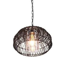Globe Electric Novogratz X Globe Diego 1-Light Matte Black Woven Fabric Outdoor Plug-In Pendant Light 9 Globe Electric Novogratz X Globe Diego 1-Light Matte Black Woven Fabric Outdoor Plug-In Pendant Light -Adesso Shop GUEST da70f1da 6122 4db5 85f1 f6247ee40450