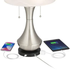 360 Lighting Simon Modern Accent Table Lamps Set Of 2 21" High Silver With USB Charging Port White Glass Dome Shade For Bedroom Living Room House Desk 9 360 Lighting Simon Modern Accent Table Lamps Set Of 2 21" High Silver With USB Charging Port White Glass Dome Shade For Bedroom Living Room House Desk -Adesso Shop GUEST dac030ed f49c 42b9 88a4 85f39e4f5671