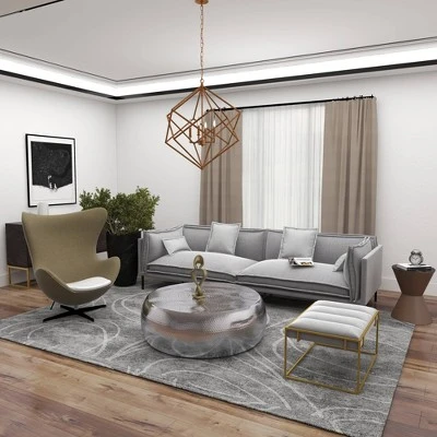 Modern Metal Chandelier With Link Style Chain Gold - Olivia & May 12 Modern Metal Chandelier With Link Style Chain Gold - Olivia & May - Image 12