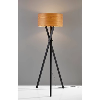 62" Bronx Collection Floor Lamp Black - Adesso 1 62" Bronx Collection Floor Lamp Black - Adesso