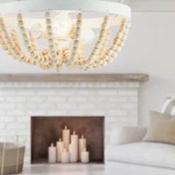 15" Delilah Boho Semi-Flush Mount Pendant White - River Of Goods -Adesso Shop GUEST db798edc 2a24 4c75 82df 92dd18de3543