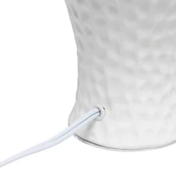 20.08" Traditional Ceramic Texture Imprint Winding Table Desk Lamp With Matching Fabric Shade White - Creekwood Home -Adesso Shop GUEST dc979a9a 6326 4ed1 8186 a856298a81f1