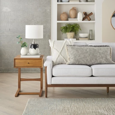 18" Black/White Abstract Splash Ceramic Table Lamp - Nourison 8 18" Black/White Abstract Splash Ceramic Table Lamp - Nourison - Image 8