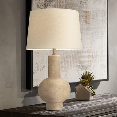 360 Lighting Sandstone Gourd 27" Tall Farmhouse Rustic Modern Coastal Table Lamp Brown Single Beige Shade Living Room Bedroom Bedside Nightstand House 1 360 Lighting Sandstone Gourd 27" Tall Farmhouse Rustic Modern Coastal Table Lamp Brown Single Beige Shade Living Room Bedroom Bedside Nightstand House