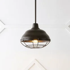 Light Levi Industrial Farmhouse Iron Linear LED Pendant Oil Rubbed Bronze - JONATHAN Y -Adesso Shop GUEST dd820585 a2c3 40b6 8658 3ba3bcf7c651