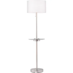 360 Lighting Caper Modern Floor Lamps With Tray Table 60 1/2" Tall Set Of 2 Brushed Nickel USB And Outlet Off White Fabric Drum Shade For Living Room 14 360 Lighting Caper Modern Floor Lamps With Tray Table 60 1/2" Tall Set Of 2 Brushed Nickel USB And Outlet Off White Fabric Drum Shade For Living Room -Adesso Shop GUEST ddaf206c 3c8f 4f9f 933c 732092dc7dad