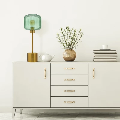 21" Jasmine Globe Shade Table Lamp Green - River Of Goods 2 21" Jasmine Globe Shade Table Lamp Green - River Of Goods - Image 2