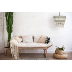 3-Tier Round Metal Chandelier With 3 Lights And Hanging Wood Beads Cream - Storied Home -Adesso Shop GUEST e00933ee b307 43cd a543 5633074ed1d0