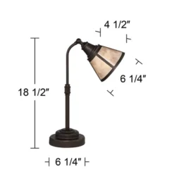 Regency Hill Rustic Farmhouse Desk Lamp 18 1/2" High With USB Dimmer Satin Bronze Metal Blond Mica Shade For Bedroom Living Room House Bedside Home -Adesso Shop GUEST e04e7366 2de3 4f04 90ce ce81a3ce2ff5