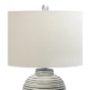 23" Ceramic Textured Striped Table Lamp - 3Storied Home