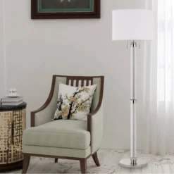 60" Metal Montilla Acrylic Floor Lamp With Fabric Shade - Cal Lighting