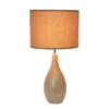 18.11" Traditional Standard Ceramic Dewdrop Table Desk Lamp With Matching Fabric Shade Light Blue - Creekwood Home
