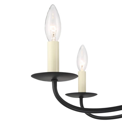 Franklin Iron Works Black Chandelier 42" Wide Farmhouse Rustic Bent Arms 8-Light Fixture For Dining Room Living House Foyer Kitchen Island Entryway 2 Franklin Iron Works Black Chandelier 42" Wide Farmhouse Rustic Bent Arms 8-Light Fixture For Dining Room Living House Foyer Kitchen Island Entryway - Image 2