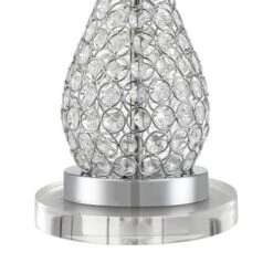 360 Lighting Sergio Modern Table Lamps Set Of 2 With Round Risers 24 1/2" High USB Port Acrylic White Drum Shade For Bedroom Living Room Desk House -Adesso Shop GUEST e2ac572a c7b4 4e7e a677 b3174c16db6d