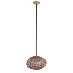 13.5" 1-Light Linnea Pendant Rattan Brown - River Of Goods -Adesso Shop GUEST e2b0834f e4b9 48b0 86b0 60eea8e17343