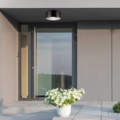 1 Light Teagan Outdoor Indoor Flush Mount Ceiling Dark Bronze - Globe Electric