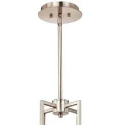 Possini Euro Design Concentric Brushed Nickel Pendant Chandelier 28" Wide Modern White Fabric Drum 4-Light For Dining Room House Foyer Kitchen Island -Adesso Shop GUEST e3dff561 0f8f 4183 84b9 9e973d3d8d79