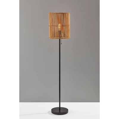 58" Cabana Collection Floor Lamp Black - Adesso 1 58" Cabana Collection Floor Lamp Black - Adesso