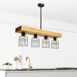 4-Light Wood Beam Pendant Brown - Lalia Home 9 4-Light Wood Beam Pendant Brown - Lalia Home -Adesso Shop GUEST e4adcb39 233c 422e 99bd 12b72c06a11e