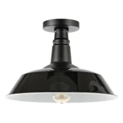14" 1-Light Camila Classic Industrial Indoor/Outdoor Iron LED Semi Flush Mount Black/White - JONATHAN Y 13 14" 1-Light Camila Classic Industrial Indoor/Outdoor Iron LED Semi Flush Mount Black/White - JONATHAN Y -Adesso Shop GUEST e5d5d5dd f5cd 429e bcb7 5b940a1a7d12