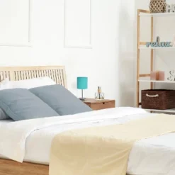 11.81" Traditional Petite Metal Stick Bedside Table Desk Lamp In Chrome With Fabric Shade Blue - Creekwood Home -Adesso Shop GUEST e5df67fb fc88 44a4 9591 5e3293634cfc